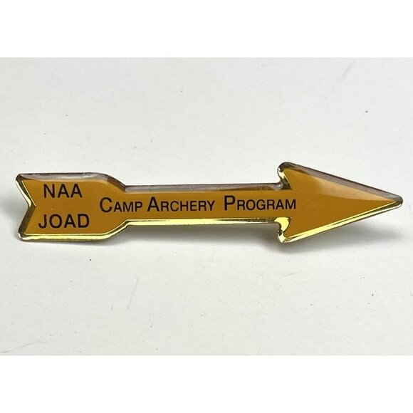 VTG 2.5" Golden Yellow CAA NAA JOAD Camp Archery Program Club Arrow Pin PINBACK - Picture 1 of 2